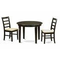 East West Furniture East West Furniture BOPF3-CAP-C 3 Piece Small Kitchen Table Set-Small Kitchen Table and2 Dinette Chairs BOPF3-CAP-C